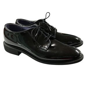 Bates Shoes Mens 9.5 D Black 941 High Gloss Uniform Lace Up Duty Oxford